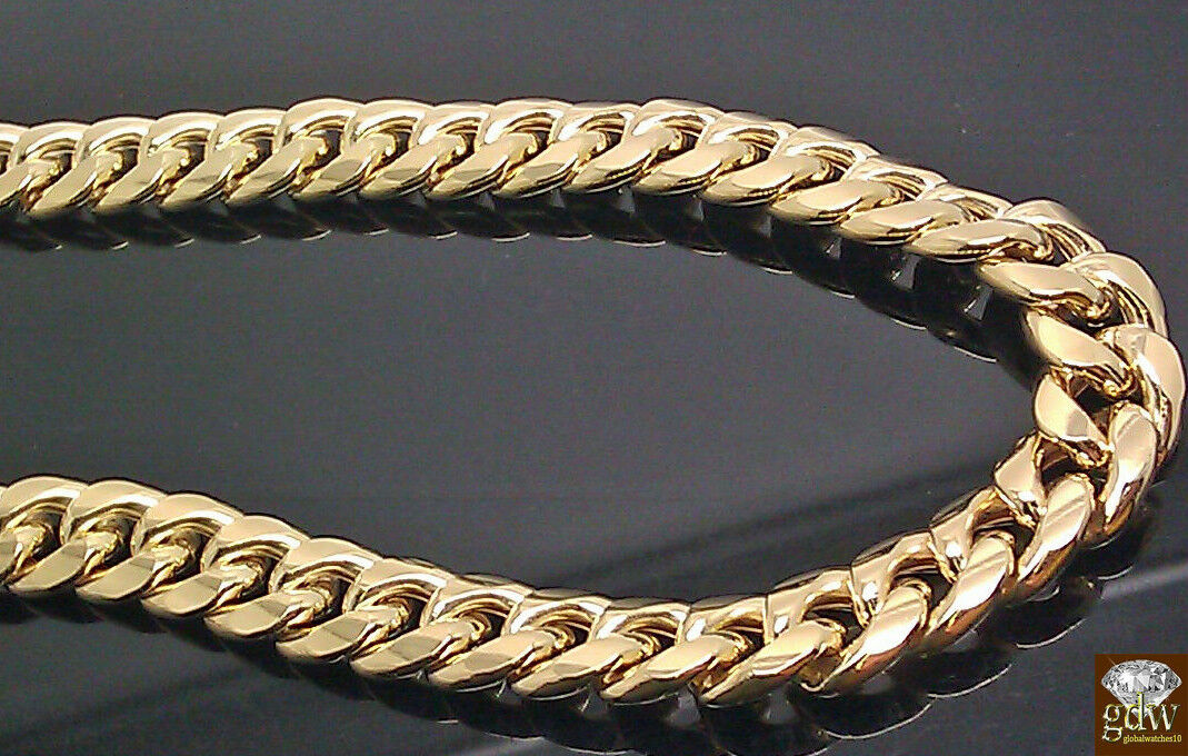 REAL 10k Miami Cuban chain Necklace 8mm 20" 22" 24" 26" 28" 30" Yellow Gold