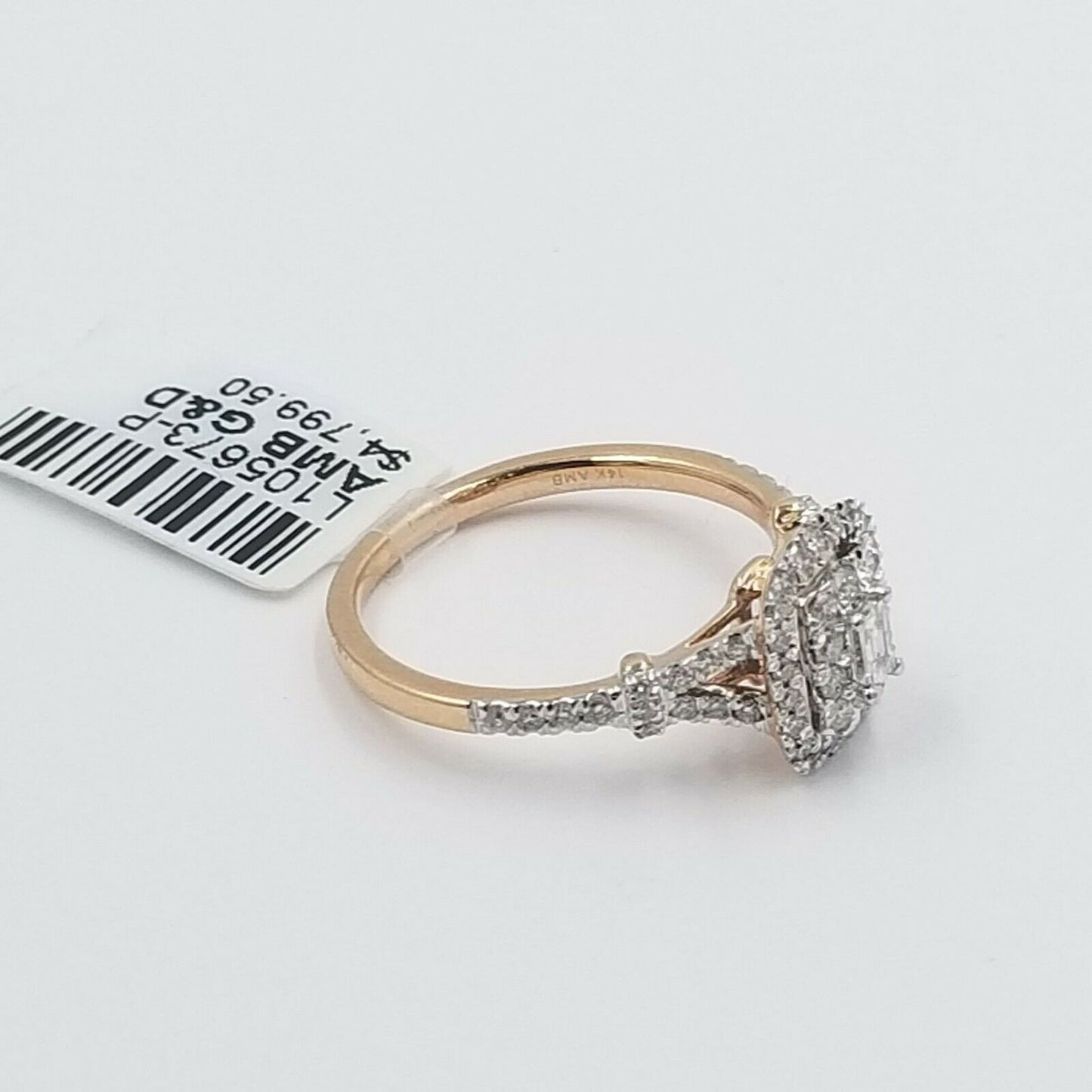 Real 14K Rose Gold & Diamond Engagement/Weeding Ring Women's Solid Gold 0.50CT