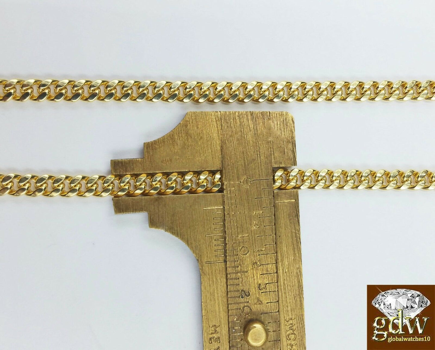 10k Yellow Gold  nugget Cross 26"  Inches Miami Cuban Chain