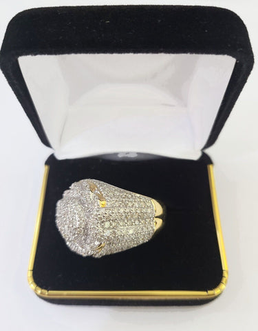 Real 10k Yellow Gold White Diamond Ring Size 10 Mens Ring
