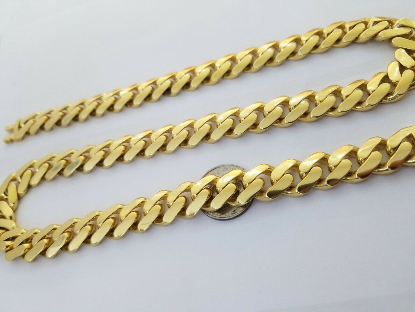 10k Gold Men Royal Monaco Link Chain 26inch 15mm Gold ,10kt Real gold necklace