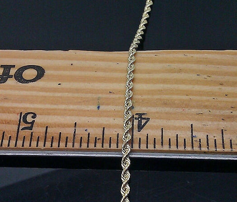 Real 10K Yellow Gold Rope Chain 26 Inch 2.5mm Mens Brand New