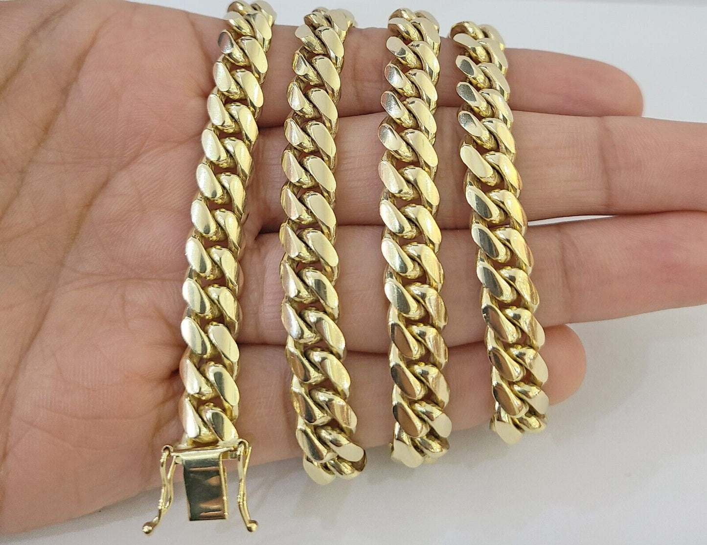 Real SOLID 14k Yellow Gold 9mm Miami Cuban Link Chain Necklace 20" 22" 24" 26"