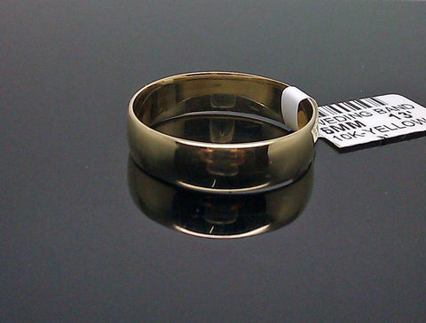REAL 10k Gold 6mm Plain Band Ring Size 8 Wedding  Anniversary