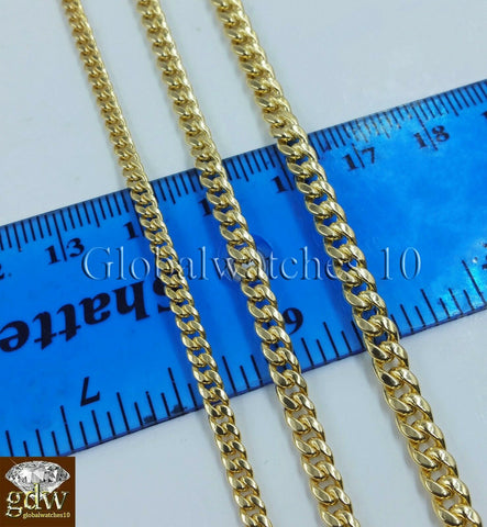 Real 10k Yellow Gold Miami Cuban link Bracelet  2mm 3mm 4mm Men Women 8" inch