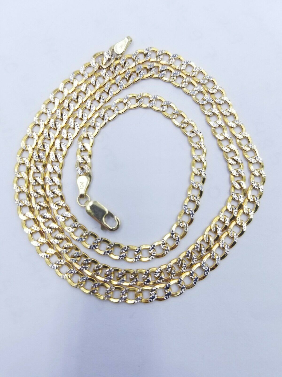 10K Yellow Gold 5mm Cuban Curb Link chain Necklace 18"-26" Diamond Cut Real