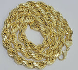 10K Solid Gold Rope Chain Mens Necklace 10mm Length 22" 24" 26" 28 Inch HEAVY