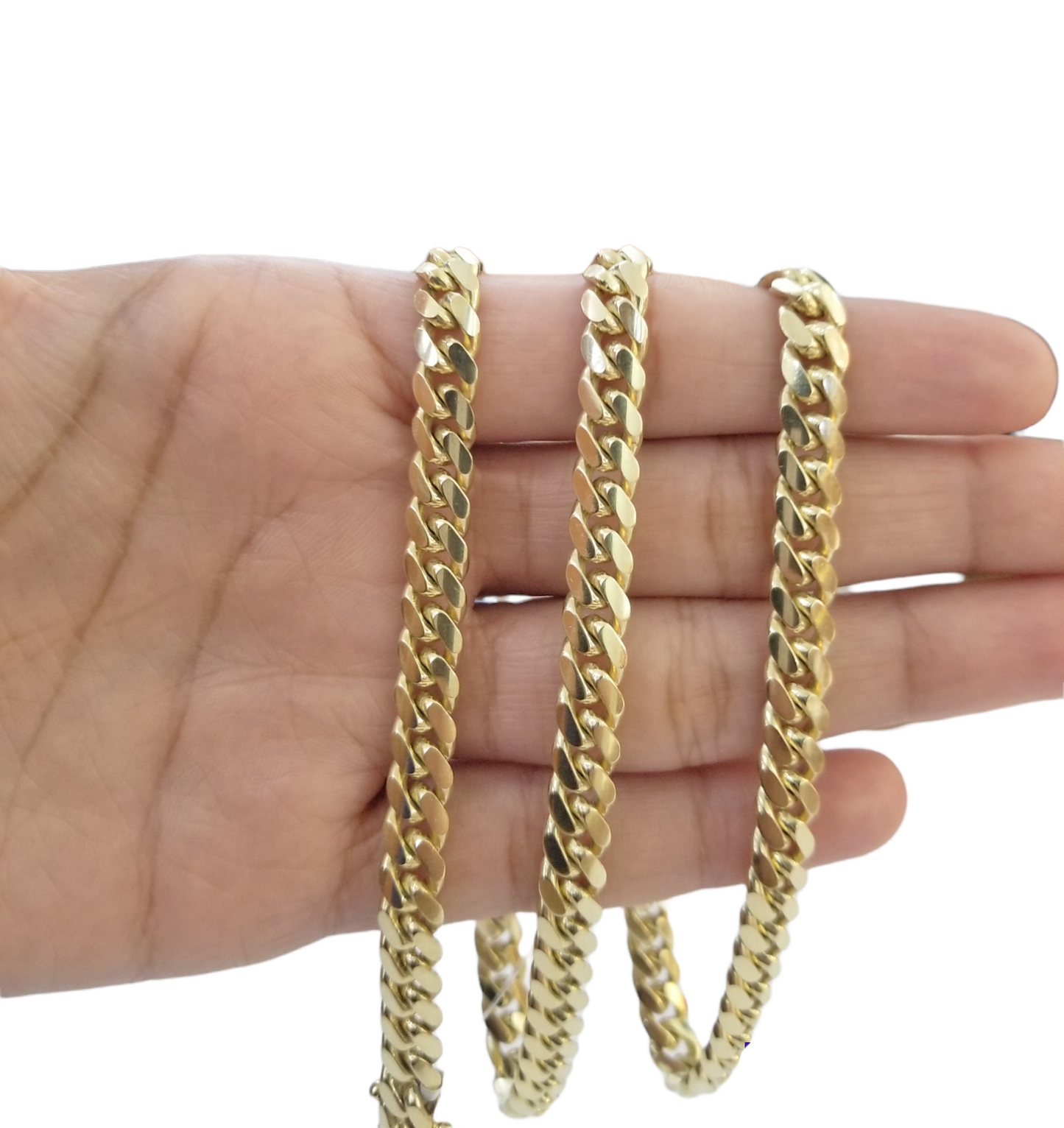 SOLID 10K Yellow Gold Miami Cuban Link Chain 24"Inch 7mm Box Lock Necklace REAL