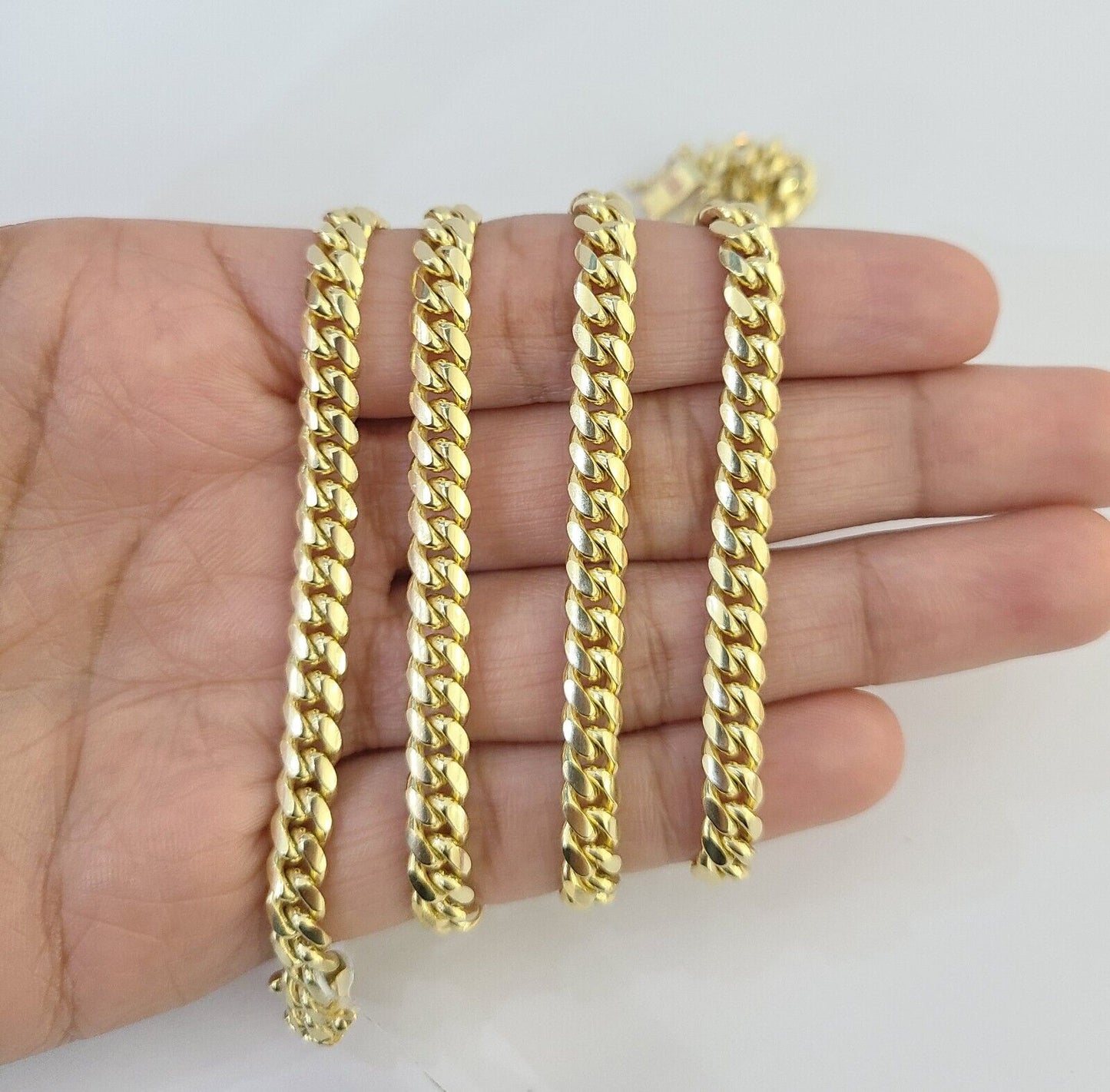 10K Solid Yellow Gold 6mm Miami Cuban Link Chain Necklace 24" Inch 10Kt