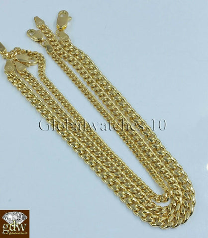 Real 10k Yellow Gold Miami Cuban link Bracelet  2mm 3mm 4mm Men Women 8" inch