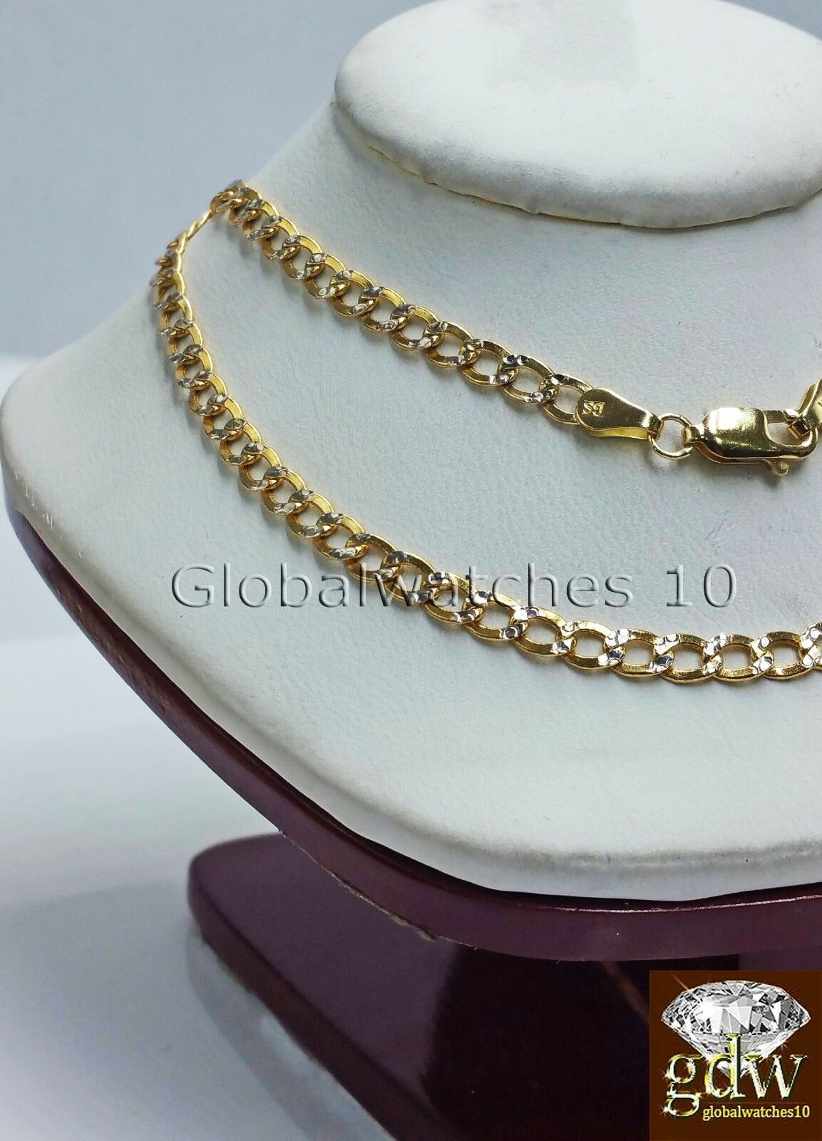 Real 10k Yellow Gold Miami Cuban Diamond Cut Chain in Various Length 18-24 Inch.