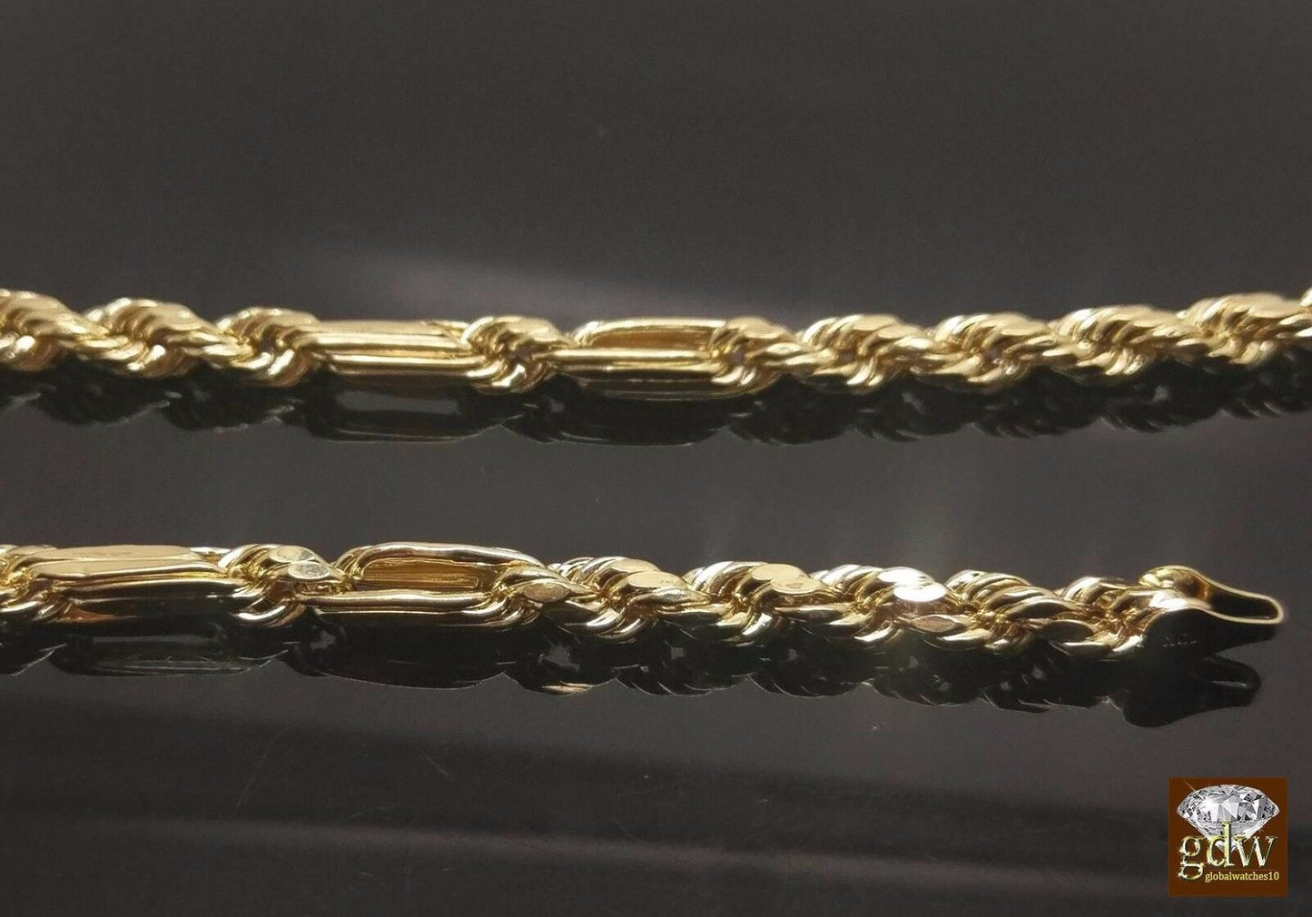 Real 10k Yellow Gold Milano Rope Chain Necklace 5mm 22 inch Free Shipping Sale