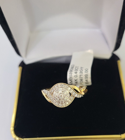 Real 14k Yellow Gold Diamond Ladies Ring Women Engagement Wedding