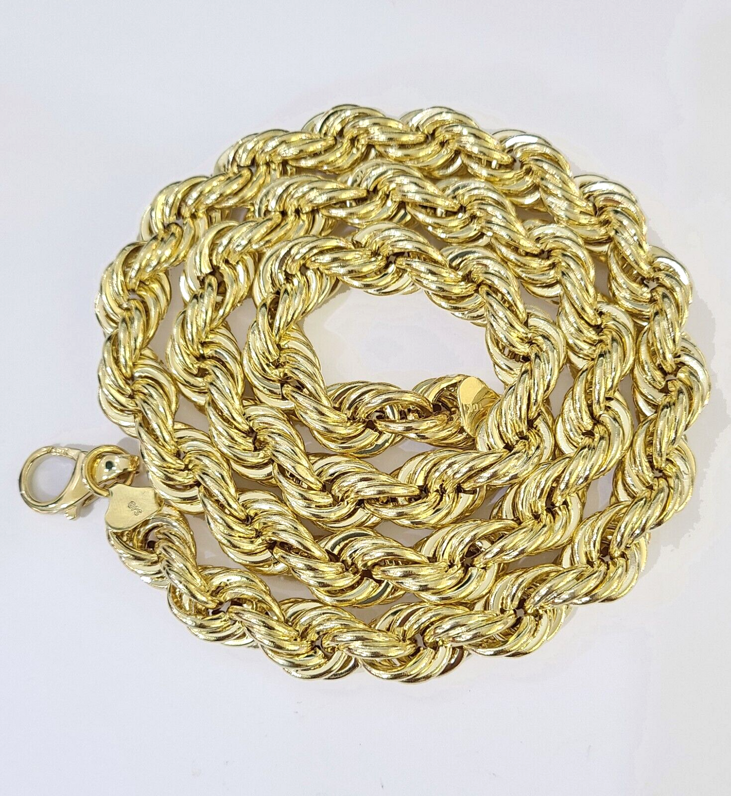 10k Real Yellow Gold Rope Chain Thick 12mm Men Chain 30 Inches Genuine