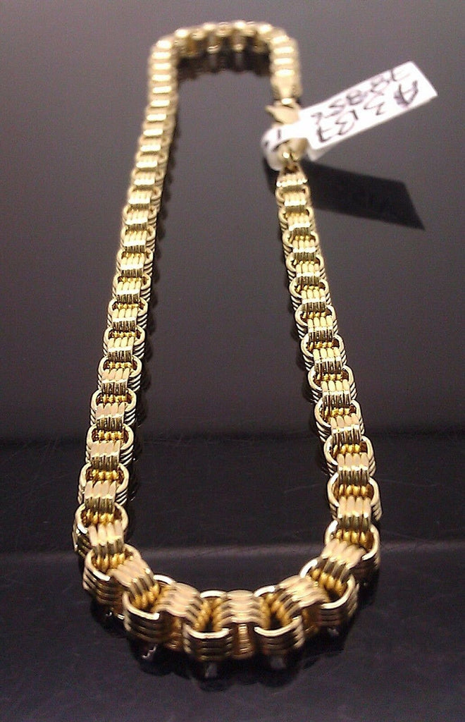 8 Inch REAL 10k Yellow Gold Byzantine Bracelet Men Women