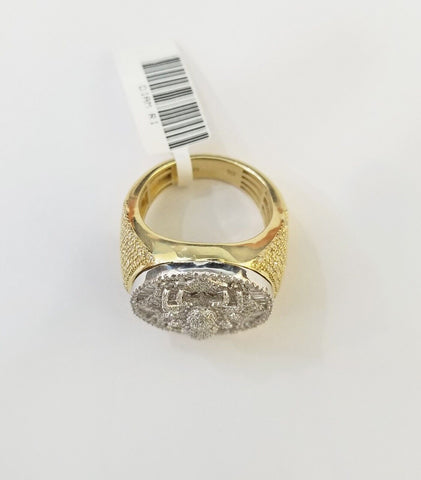 10k Real Yellow Gold Mens Real Diamond Baguette Spider Ring 1.79CT Size