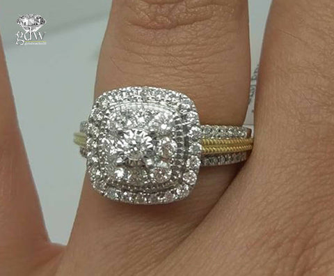 Solid 14k Yellow White Gold Real Diamonds Wedding Anniversary Ladies Ring Size
