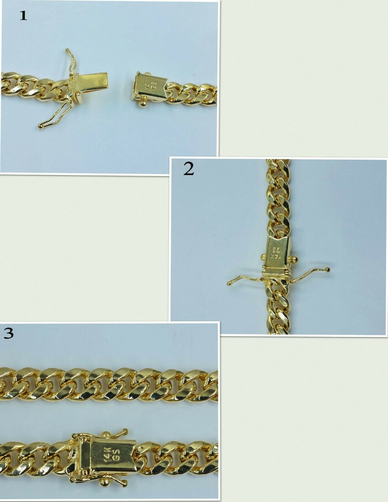 Gold Chain Men Ladies 14k Gold Miami Cuban Chain 26 Long 6mm BOX LOCK  REAL 14KT