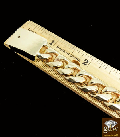 Real 10k Yellow Gold Solid Miami Cuban Bracelet 9" Inch 12mm Box Lock