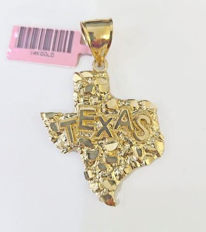 14k Yellow Gold Texas Map Charm / Pendant Real 14k Gold State Maps