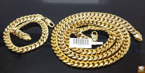Brand New 10K Gold Miami Cuban Chain 26 Inch 9 Inch Bracelet 8mm SET