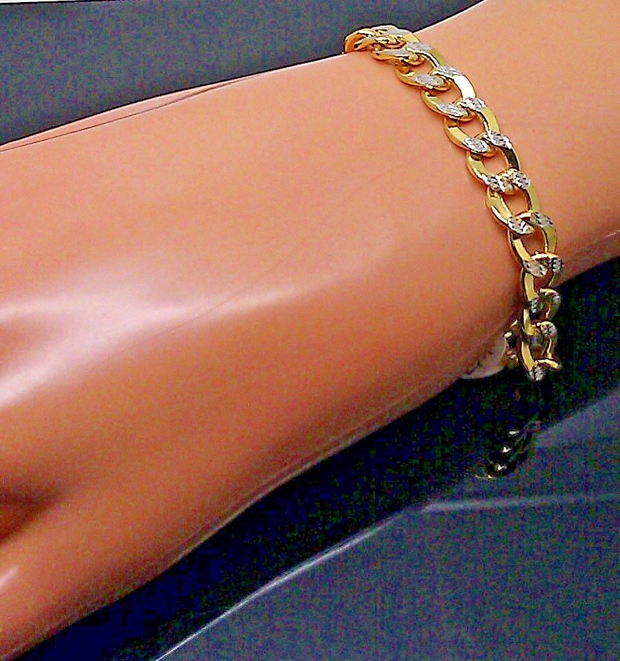 Real 10k Yellow Gold Cuban Curb Link Bracelet 9" Inch 8mm,Rope, Franco,Turkish N