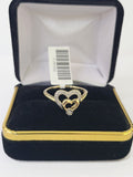 REAL 10k Yellow Gold Diamond Ladies Ring Hearts Women Engagement Wedding