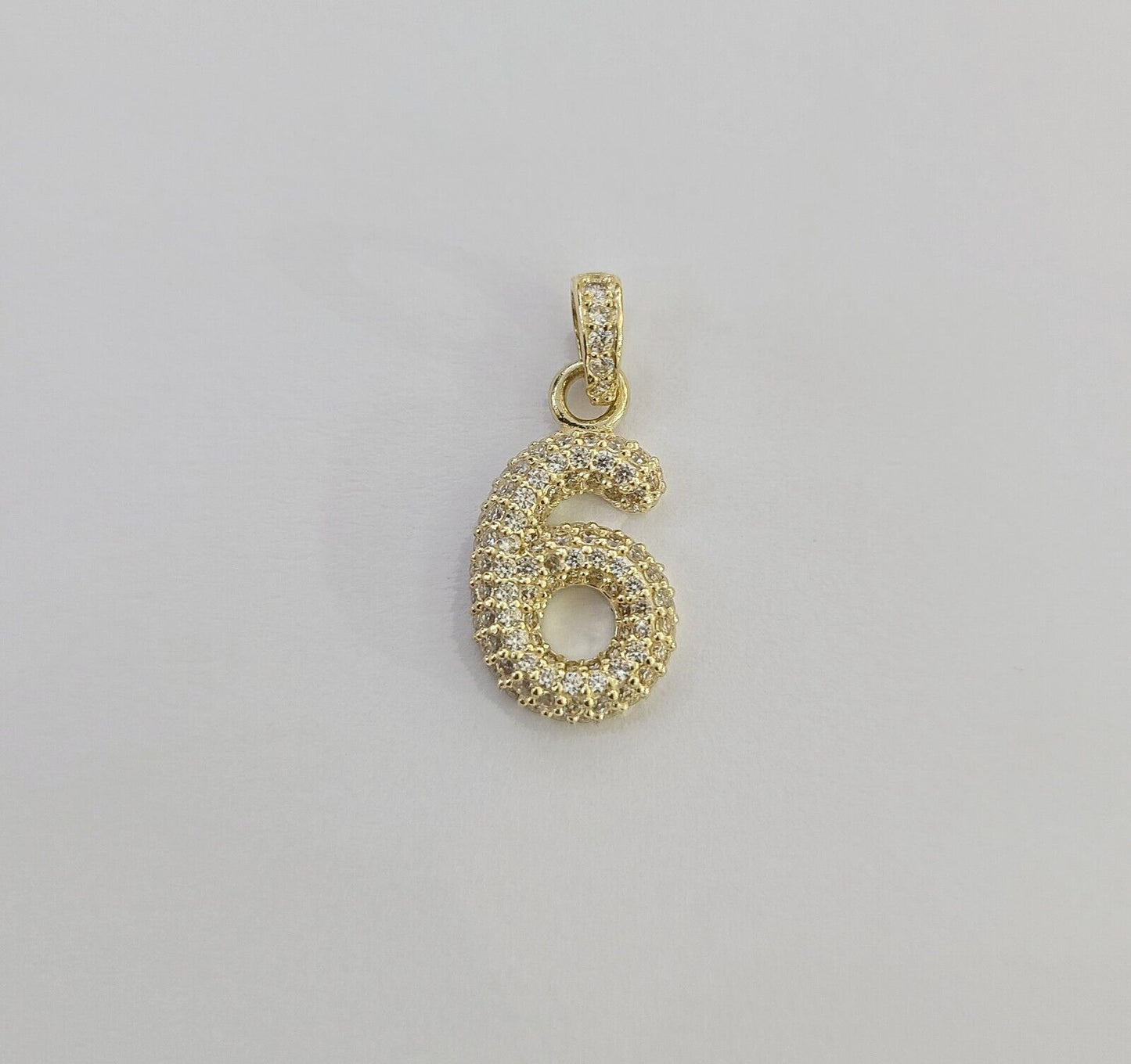 10k Gold Number Charm Pendant Initial Number Letter 0-9 Real