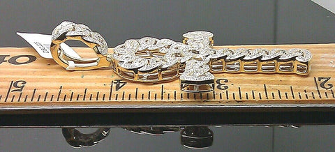 Real 10K gold Diamond Cross Ankh Charm Pendant 1 CT Genuine Diamond Yellow Gold
