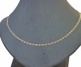 10K Trio Color Gold 2mm Valentino Mariner Anchor Chain Necklace 16" 20" 22" Inch