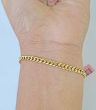 14K Yellow Gold Miami Cuban Bracelet 8" Inch 3mm Box Clasp