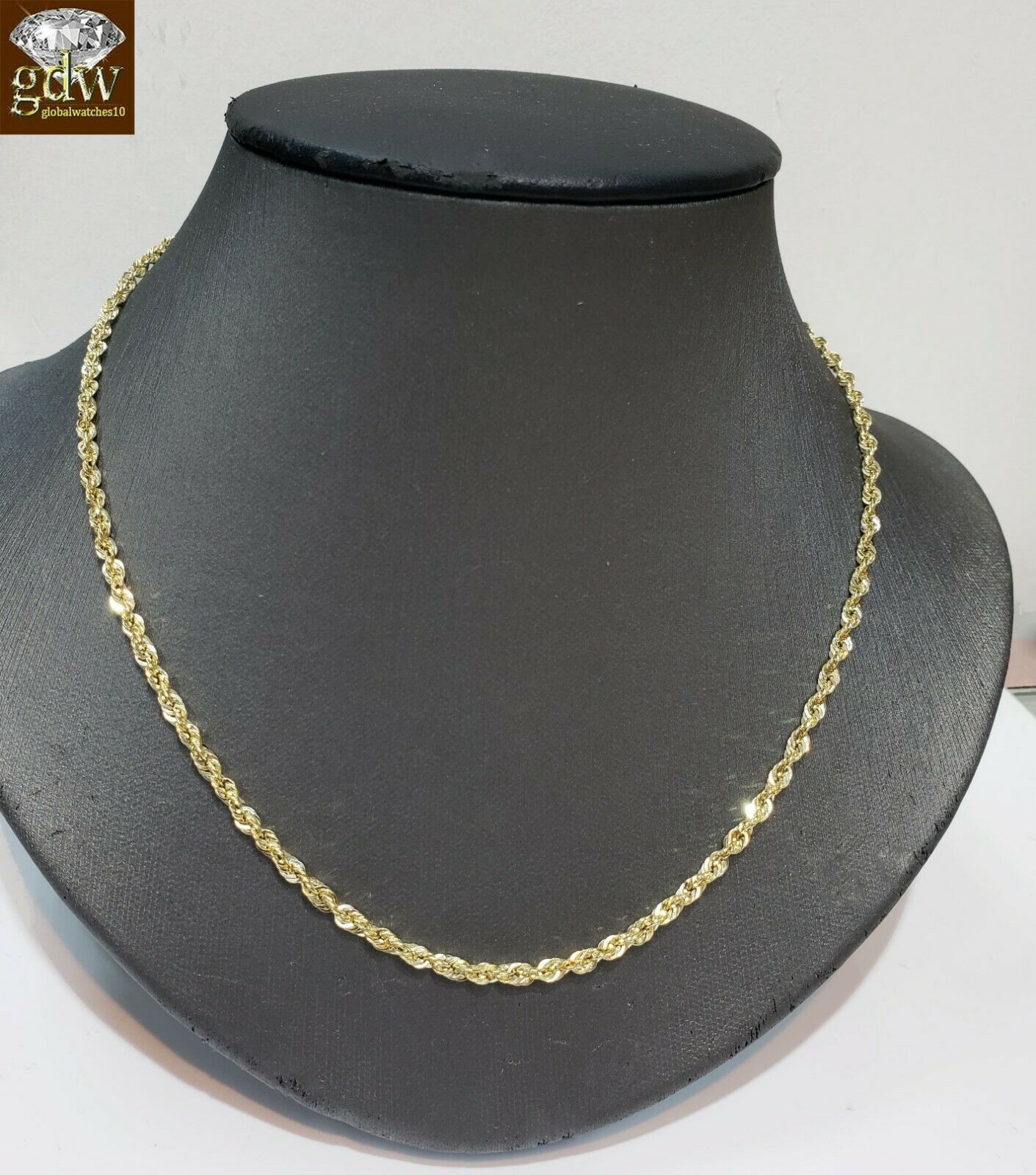 14K Gold Chain For Men Women Real Gold Necklace 2.5mm Rope 18" 20" 22" 24" 26"