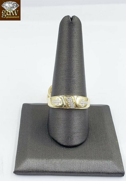 Solid 10k Gold Diamond Ring Set His Her Trio Wedding Band REAL Men Women Sizable