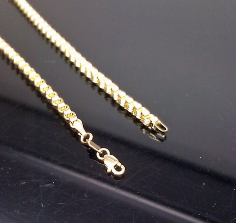 Real 10k Yellow Gold Byzantine Box Chain Necklace 3.5mm 20"