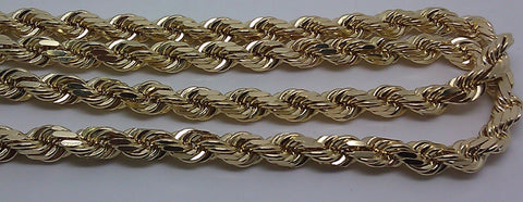 Real 10K Solid Gold Rope Chain 30" Inch 8.5mm Diamond Cut HEAVY 150 Grams