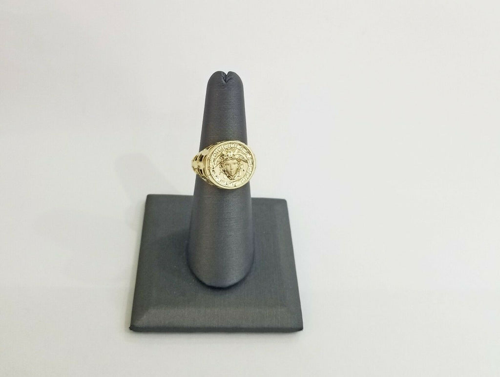 Real Gold Lion Head Mens Ring SOLID 10k Yellow Gold Band ,Pinky , Casual,  Unique
