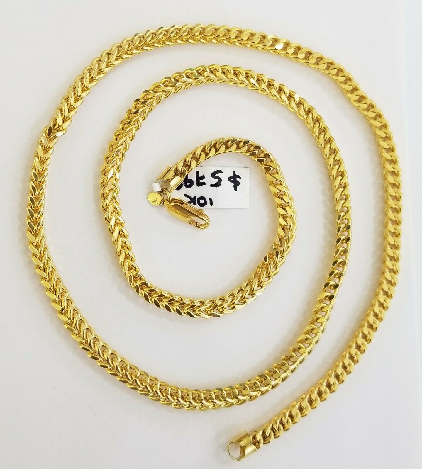 Real 10k Franco Yellow Gold Chain Necklace 4mm 26"