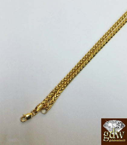 Real 10K Yellow Gold 6mm 30" Palm Chain with head Charm Pendant