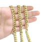 14K Yellow Solid Gold  8mm Men Box Lock Chain 26" Miami Cuban