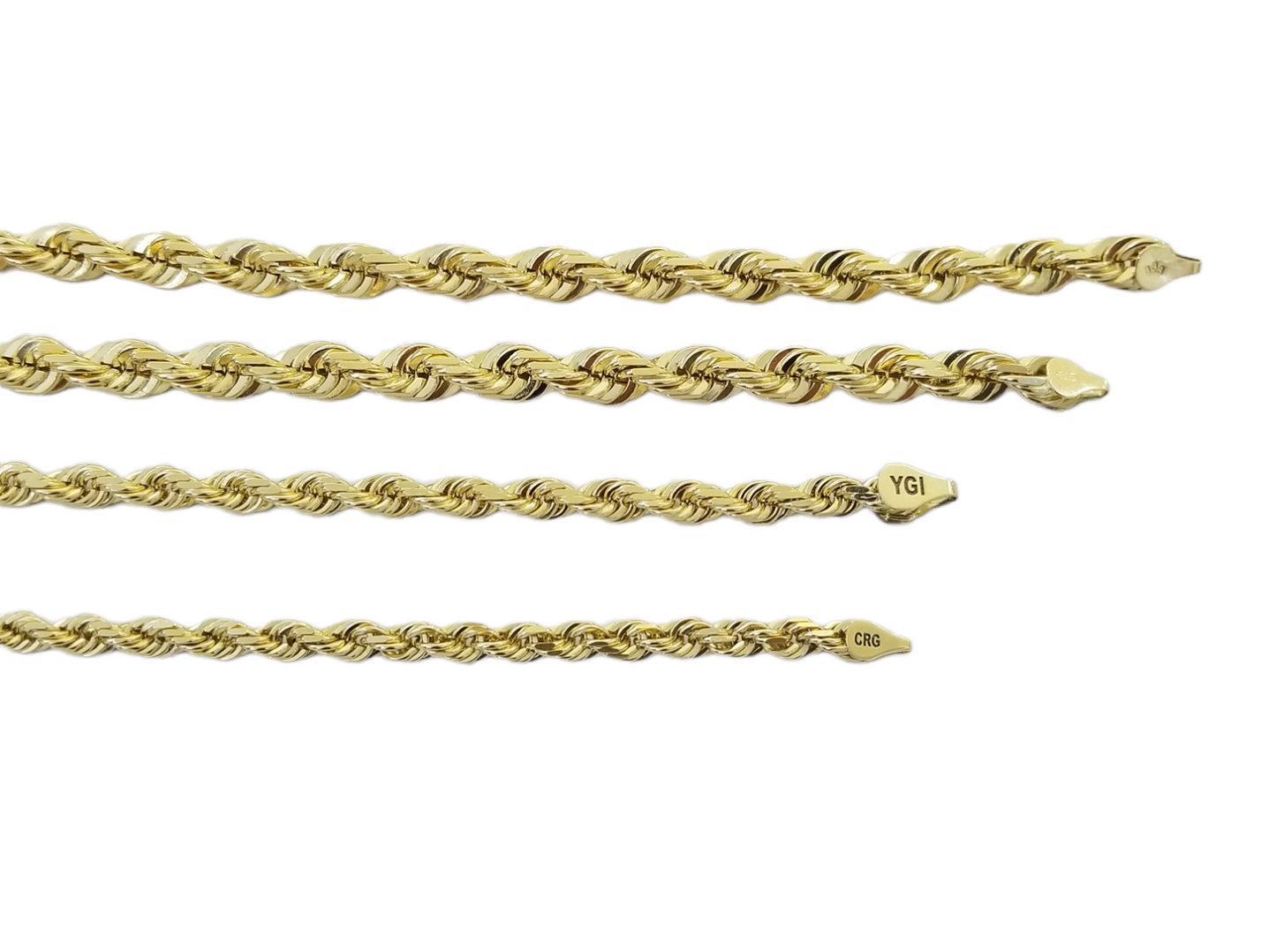 Real 10k Solid Gold Rope Chain 4mm-7mm Necklace 22"-30" Inch Men Women