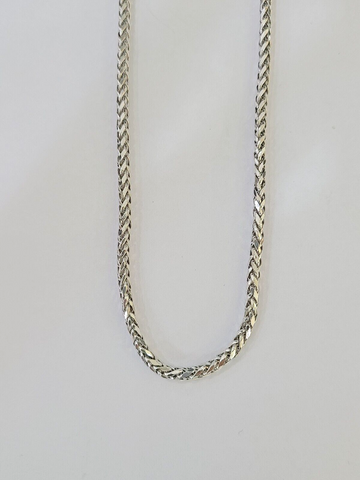 Real 10k Palm Chain White Gold 3mm 26" Necklace Men Women Real Genuine