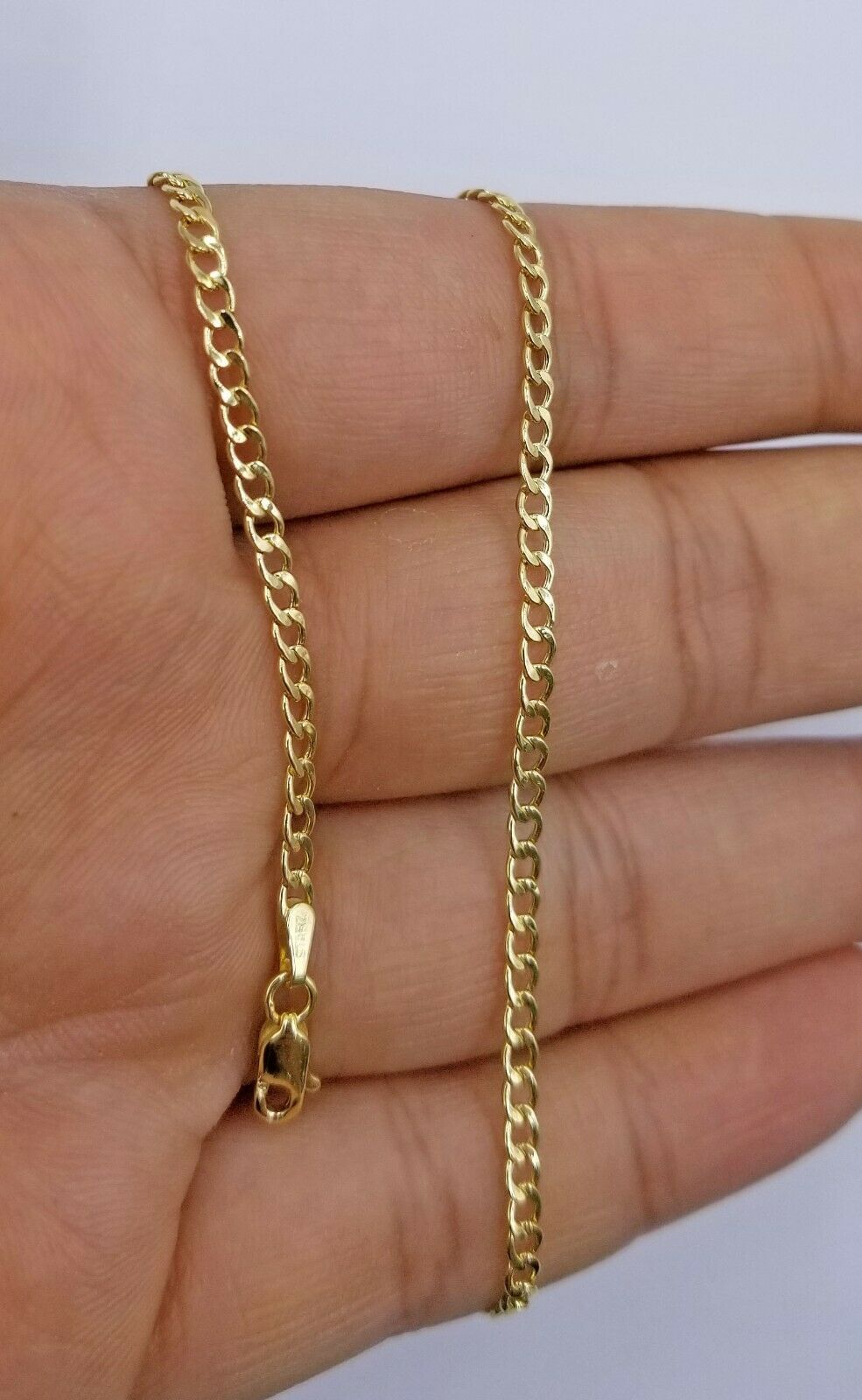 Real 10k Yellow Gold Ladies Anklet 10" Ankle Bracelet cuban link Women 2.5mm