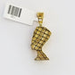 Real Diamond Egyptian Queen Nefertiti Pendant 10K Yellow Gold Charm Men
