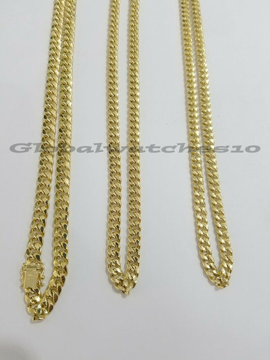 10k Yellow Gold Miami Cuban Necklace 6 7 8 MM chain 20" 22" 24" 28" 30" Box Lock