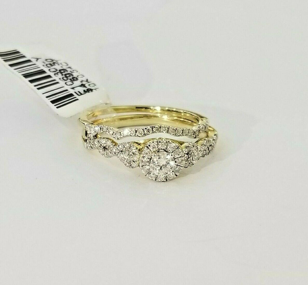 REAL 10k Gold Diamond Ladies Ring Band Set wedding engagement Bridal Set 1/2 CT