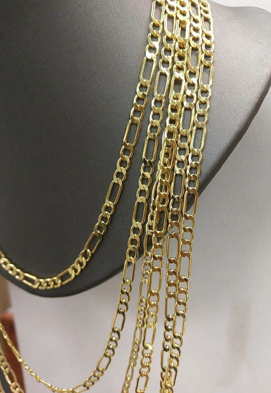 Real 10k Yellow Gold Figaro Chain Necklace 4mm 16" 18" 20" 22" 24" 26" 28" Link