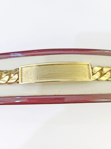 10K Gold ID Bracelet With Miami Cuban 10 mm 9" inches 10kt