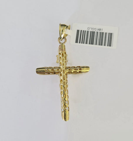 10k Gold INRI Jesus Pendant Rope Chain 3mm 24'' Necklace Set Real Genuine