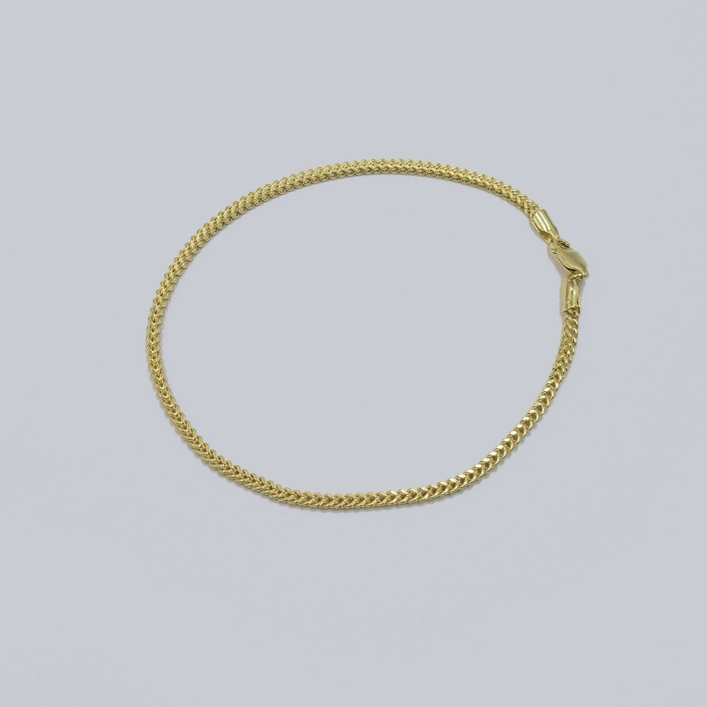 10K Yellow Gold Franco Box Chain Bracelet 2.5mm 8" Lobster Clasp Men Women REAL