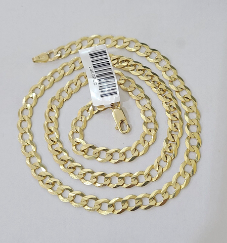REAL 14k Cuban Curb Link necklace Yellow gold chain 20 inches 6mm 14kt